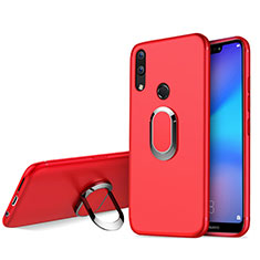 Silikon Schutzhülle Ultra Dünn Hülle Silikon mit Fingerring Ständer für Huawei Nova 3e Rot