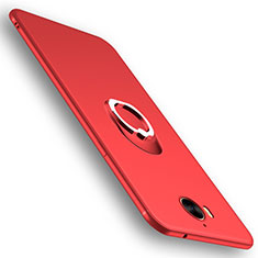 Silikon Schutzhülle Ultra Dünn Hülle Silikon mit Fingerring Ständer für Huawei Nova Young Rot