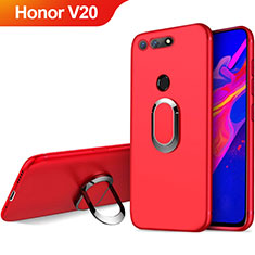 Silikon Schutzhülle Ultra Dünn Hülle Silikon mit Magnetisch Fingerring Ständer für Huawei Honor View 20 Rot