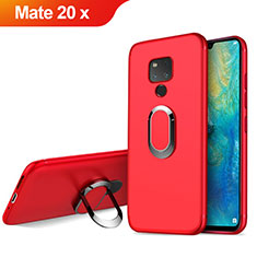 Silikon Schutzhülle Ultra Dünn Hülle Silikon mit Magnetisch Fingerring Ständer für Huawei Mate 20 X Rot