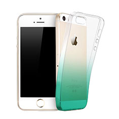Silikon Schutzhülle Ultra Dünn Tasche Durchsichtig Farbverlauf für Apple iPhone 5S Grün