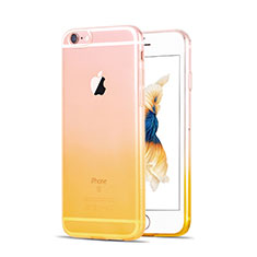 Silikon Schutzhülle Ultra Dünn Tasche Durchsichtig Farbverlauf für Apple iPhone 6S Plus Gelb
