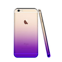 Silikon Schutzhülle Ultra Dünn Tasche Durchsichtig Farbverlauf für Apple iPhone 6S Plus Violett