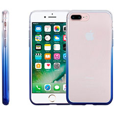 Silikon Schutzhülle Ultra Dünn Tasche Durchsichtig Farbverlauf für Apple iPhone 8 Plus Blau