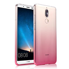 Silikon Schutzhülle Ultra Dünn Tasche Durchsichtig Farbverlauf für Huawei G10 Rosa