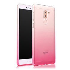 Silikon Schutzhülle Ultra Dünn Tasche Durchsichtig Farbverlauf für Huawei Honor 6X Pro Rosa