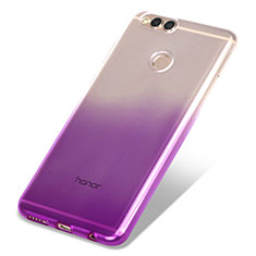 Silikon Schutzhülle Ultra Dünn Tasche Durchsichtig Farbverlauf für Huawei Honor V10 Violett