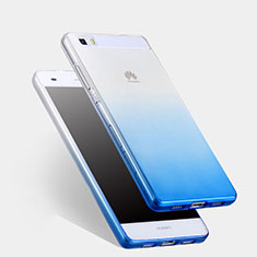 Silikon Schutzhülle Ultra Dünn Tasche Durchsichtig Farbverlauf für Huawei P8 Lite Blau