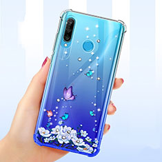 Silikon Schutzhülle Ultra Dünn Tasche Durchsichtig Transparent Blumen für Huawei P30 Lite XL Plusfarbig