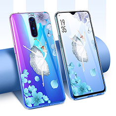 Silikon Schutzhülle Ultra Dünn Tasche Durchsichtig Transparent Blumen T01 für Oppo R17 Pro Weiß