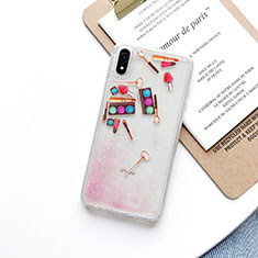 Silikon Schutzhülle Ultra Dünn Tasche Durchsichtig Transparent Blumen T11 für Apple iPhone XR Rosa