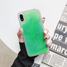 Silikon Schutzhülle Ultra Dünn Tasche Durchsichtig Transparent Blumen T12 für Apple iPhone XR Grün
