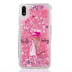 Silikon Schutzhülle Ultra Dünn Tasche Durchsichtig Transparent Blumen T20 für Apple iPhone XR Pink