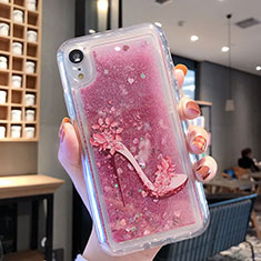 Silikon Schutzhülle Ultra Dünn Tasche Durchsichtig Transparent Blumen T21 für Apple iPhone XR Rosegold