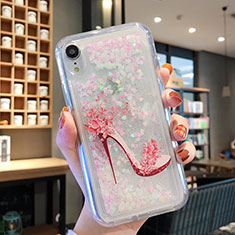 Silikon Schutzhülle Ultra Dünn Tasche Durchsichtig Transparent Blumen T21 für Apple iPhone XR Weiß