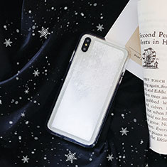 Silikon Schutzhülle Ultra Dünn Tasche Durchsichtig Transparent Blumen T23 für Apple iPhone Xs Weiß