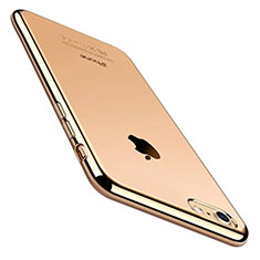 Silikon Schutzhülle Ultra Dünn Tasche Durchsichtig Transparent C01 für Apple iPhone 7 Gold