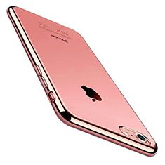 Silikon Schutzhülle Ultra Dünn Tasche Durchsichtig Transparent C01 für Apple iPhone SE3 (2022) Rosegold
