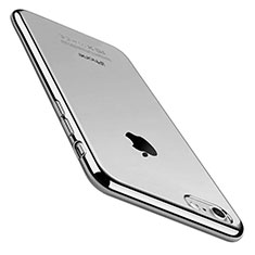 Silikon Schutzhülle Ultra Dünn Tasche Durchsichtig Transparent C01 für Apple iPhone SE3 (2022) Silber