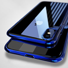 Silikon Schutzhülle Ultra Dünn Tasche Durchsichtig Transparent C01 für Apple iPhone Xs Max Blau