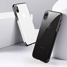 Silikon Schutzhülle Ultra Dünn Tasche Durchsichtig Transparent C16 für Apple iPhone Xs Schwarz