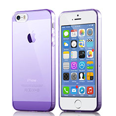 Silikon Schutzhülle Ultra Dünn Tasche Durchsichtig Transparent für Apple iPhone 5S Violett