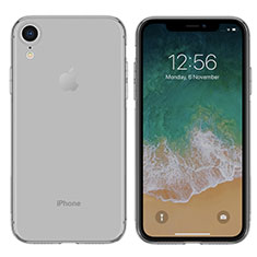 Silikon Schutzhülle Ultra Dünn Tasche Durchsichtig Transparent für Apple iPhone XR Grau