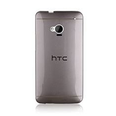 Silikon Schutzhülle Ultra Dünn Tasche Durchsichtig Transparent für HTC One M7 Grau