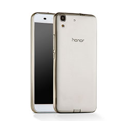 Silikon Schutzhülle Ultra Dünn Tasche Durchsichtig Transparent für Huawei Y6 Grau