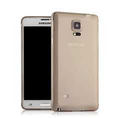 Silikon Schutzhülle Ultra Dünn Tasche Durchsichtig Transparent für Samsung Galaxy Note 4 Duos N9100 Dual SIM Grau