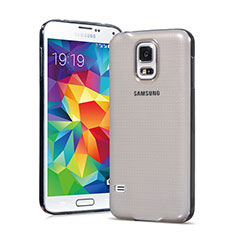 Silikon Schutzhülle Ultra Dünn Tasche Durchsichtig Transparent für Samsung Galaxy S5 Duos Plus Grau