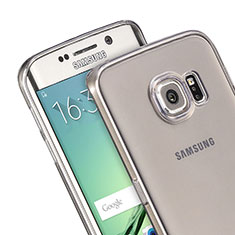 Silikon Schutzhülle Ultra Dünn Tasche Durchsichtig Transparent für Samsung Galaxy S6 Edge SM-G925 Grau