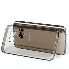 Silikon Schutzhülle Ultra Dünn Tasche Durchsichtig Transparent für Samsung Galaxy S7 G930F G930FD Grau