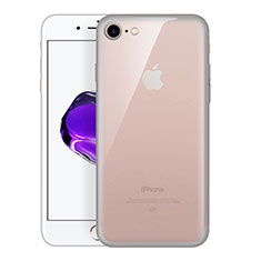 Silikon Schutzhülle Ultra Dünn Tasche Durchsichtig Transparent H01 für Apple iPhone 7 Grau