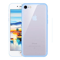 Silikon Schutzhülle Ultra Dünn Tasche Durchsichtig Transparent H01 für Apple iPhone SE3 (2022) Hellblau