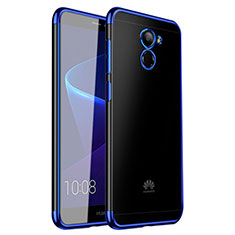 Silikon Schutzhülle Ultra Dünn Tasche Durchsichtig Transparent H01 für Huawei Enjoy 7 Plus Blau