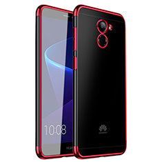 Silikon Schutzhülle Ultra Dünn Tasche Durchsichtig Transparent H01 für Huawei Enjoy 7 Plus Rot