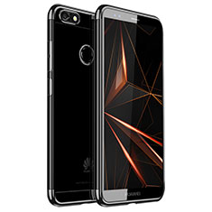 Silikon Schutzhülle Ultra Dünn Tasche Durchsichtig Transparent H01 für Huawei Enjoy 7 Schwarz