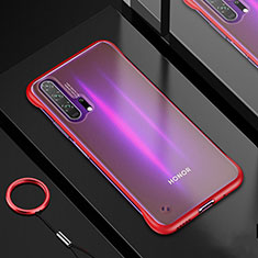 Silikon Schutzhülle Ultra Dünn Tasche Durchsichtig Transparent H01 für Huawei Honor 20 Pro Rot