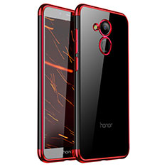 Silikon Schutzhülle Ultra Dünn Tasche Durchsichtig Transparent H01 für Huawei Honor 6A Rot