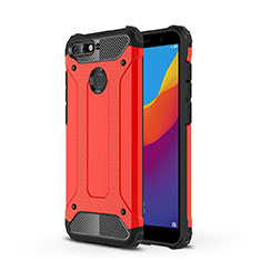Silikon Schutzhülle Ultra Dünn Tasche Durchsichtig Transparent H01 für Huawei Honor 7A Rot