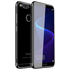 Silikon Schutzhülle Ultra Dünn Tasche Durchsichtig Transparent H01 für Huawei Honor Play 7X Schwarz