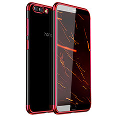 Silikon Schutzhülle Ultra Dünn Tasche Durchsichtig Transparent H01 für Huawei Honor View 10 Rot