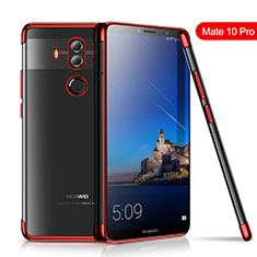 Silikon Schutzhülle Ultra Dünn Tasche Durchsichtig Transparent H01 für Huawei Mate 10 Pro Rot