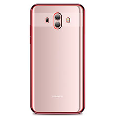 Silikon Schutzhülle Ultra Dünn Tasche Durchsichtig Transparent H01 für Huawei Mate 10 Rot