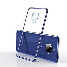 Silikon Schutzhülle Ultra Dünn Tasche Durchsichtig Transparent H01 für Huawei Mate 30 Lite Blau