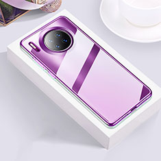 Silikon Schutzhülle Ultra Dünn Tasche Durchsichtig Transparent H01 für Huawei Mate 30 Violett