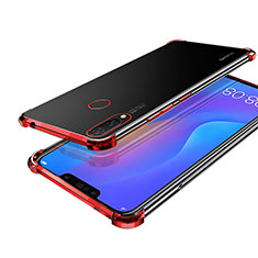 Silikon Schutzhülle Ultra Dünn Tasche Durchsichtig Transparent H01 für Huawei Nova 3i Rot