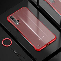 Silikon Schutzhülle Ultra Dünn Tasche Durchsichtig Transparent H01 für Huawei Nova 5T Rot