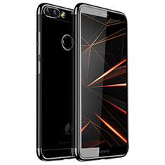 Silikon Schutzhülle Ultra Dünn Tasche Durchsichtig Transparent H01 für Huawei P Smart Schwarz